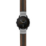 g.f955.st23 Main Black & Orange StrapsCo Heavy Duty Mens Leather Watch Band Strap 20mm