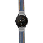 g.f955.st23 Main Blue & Orange StrapsCo Heavy Duty Mens Leather Watch Band Strap 20mm