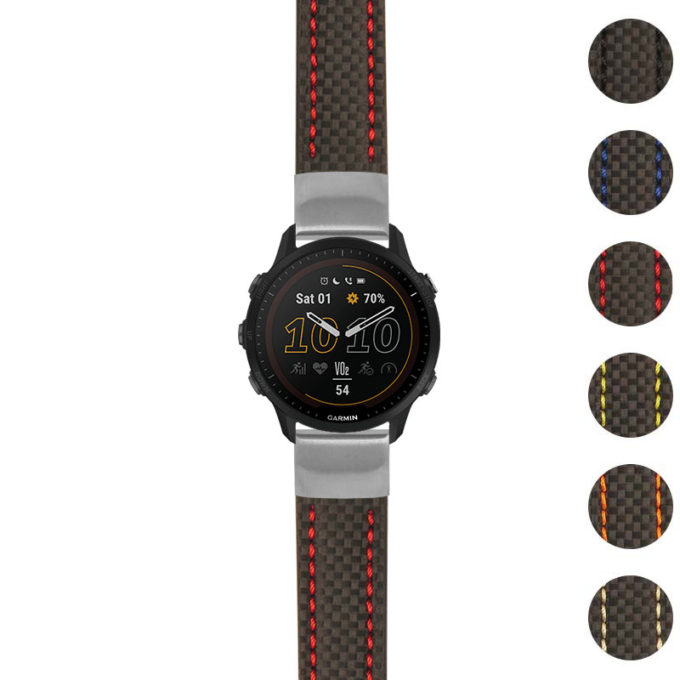 g.f955.st25 Gallery Black & Red StrapsCo Heavy Duty Carbon Fiber Watch Strap 20mm