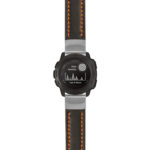 g.i.st23 Main Black & Orange StrapsCo Heavy Duty Mens Leather Watch Band Strap 20mm