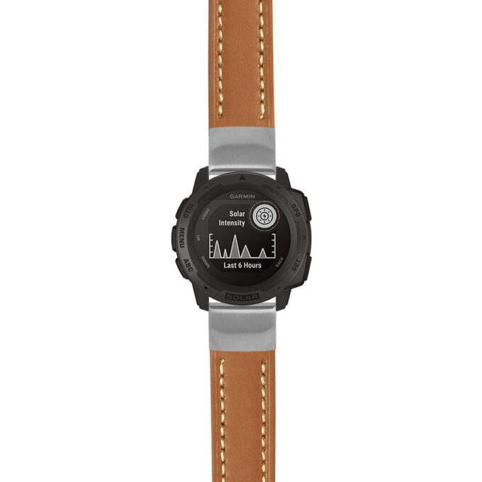 g.i.st23 Main Tan & White StrapsCo Heavy Duty Mens Leather Watch Band Strap 20mm