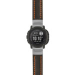 g.i2.st23 Main Black & Orange StrapsCo Heavy Duty Mens Leather Watch Band Strap 20mm