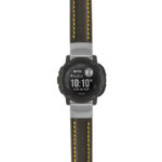 g.i2.st23 Main Black & Yellow StrapsCo Heavy Duty Mens Leather Watch Band Strap 20mm