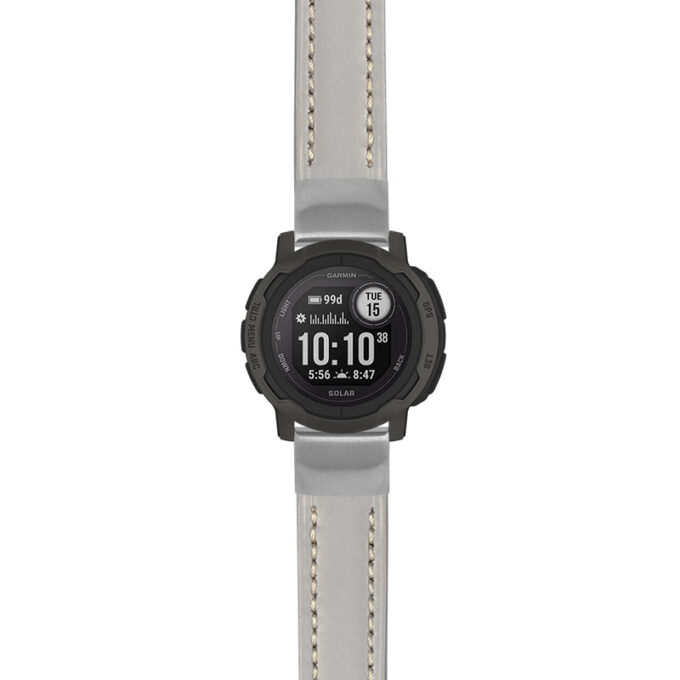 g.i2.st23 Main Grey & White StrapsCo Heavy Duty Mens Leather Watch Band Strap 20mm