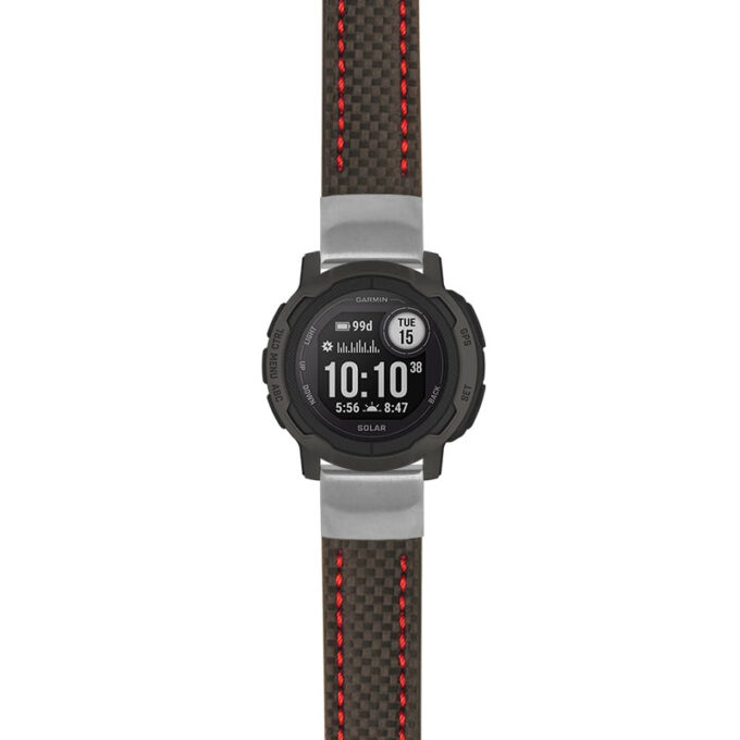 g.i2.st25 Main Black & Red StrapsCo Heavy Duty Carbon Fiber Watch Strap 20mm