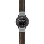 g.ix.st23 Main Black & Orange StrapsCo Heavy Duty Mens Leather Watch Band Strap 20mm
