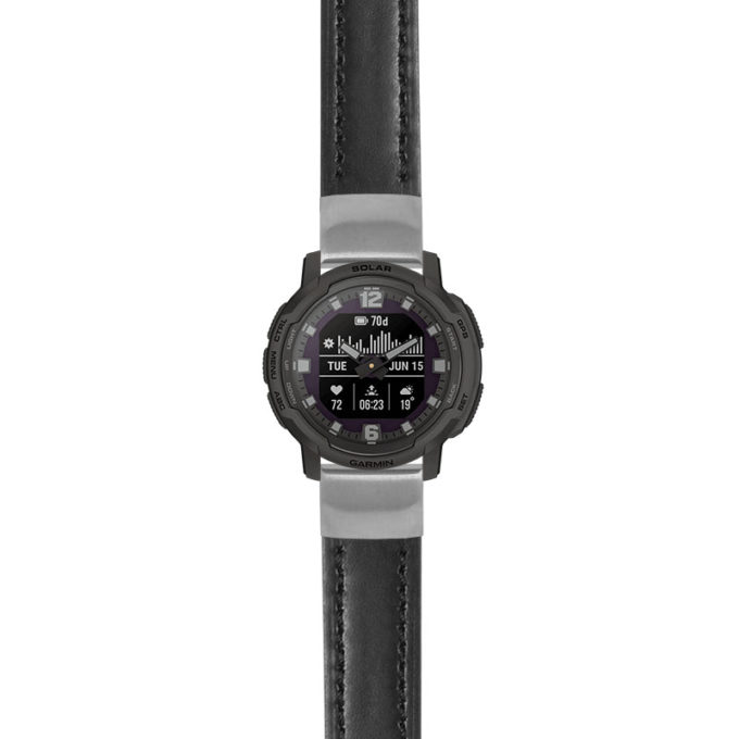 g.ix.st23 Main Black StrapsCo Heavy Duty Mens Leather Watch Band Strap 20mm