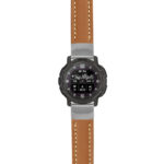 g.ix.st23 Main Tan & White StrapsCo Heavy Duty Mens Leather Watch Band Strap 20mm