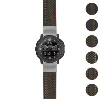 g.ix.st25 Gallery Black & Red StrapsCo Heavy Duty Carbon Fiber Watch Strap 20mm