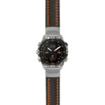 g.mrq2.st23 Main Black & Orange StrapsCo Heavy Duty Mens Leather Watch Band Strap 20mm