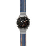 g.mrq2.st23 Main Blue & Orange StrapsCo Heavy Duty Mens Leather Watch Band Strap 20mm