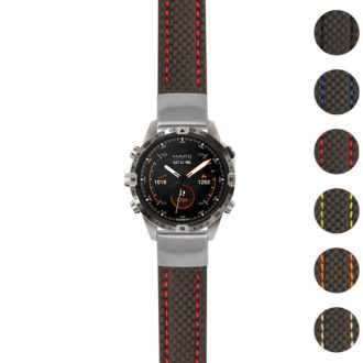g.mrq2.st25 Gallery Black & Red StrapsCo Heavy Duty Carbon Fiber Watch Strap 20mm