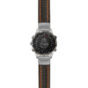 g.mrq.st23 Main Black & Orange StrapsCo Heavy Duty Mens Leather Watch Band Strap 20mm