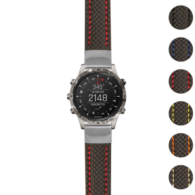 g.mrq.st25 Gallery Black & Red StrapsCo Heavy Duty Carbon Fiber Watch Strap 20mm