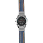 g.qtx3.st23 Main Blue & Orange StrapsCo Heavy Duty Mens Leather Watch Band Strap 22mm