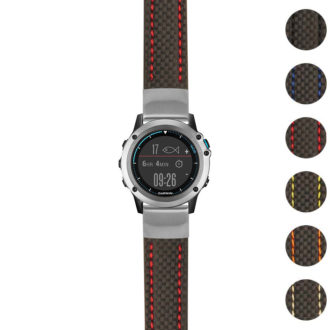 g.qtx3.st25 Gallery Black & Red StrapsCo Heavy Duty Carbon Fiber Watch Strap 22mm