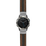 g.qtx5.st23 Main Black & Orange StrapsCo Heavy Duty Mens Leather Watch Band Strap 20mm