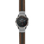 g.qtx6.st23 Main Black & Orange StrapsCo Heavy Duty Mens Leather Watch Band Strap 20mm