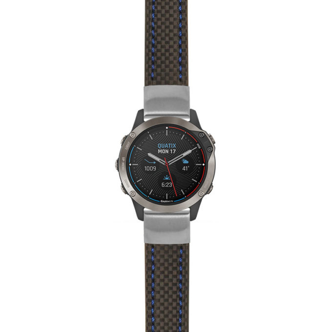 g.qtx6.st25 Main Black & Blue StrapsCo Heavy Duty Carbon Fiber Watch Strap 20mm