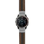 g.qtx7.st23 Main Black & Orange StrapsCo Heavy Duty Mens Leather Watch Band Strap 20mm