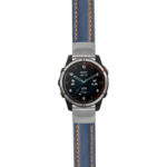 g.qtx7.st23 Main Blue & Orange StrapsCo Heavy Duty Mens Leather Watch Band Strap 20mm