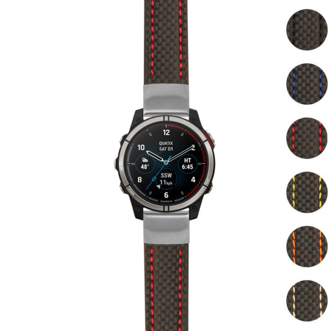 g.qtx7.st25 Gallery Black & Red StrapsCo Heavy Duty Carbon Fiber Watch Strap 20mm