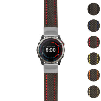 g.qtx7x.st25 Gallery Black & Red StrapsCo Heavy Duty Carbon Fiber Watch Strap 22mm