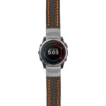 g.qtx7x.st25 Main Black & Orange StrapsCo Heavy Duty Carbon Fiber Watch Strap 22mm