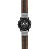 g.tbv.st23 Main Black & Orange StrapsCo Heavy Duty Mens Leather Watch Band Strap 22mm