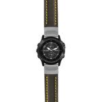 g.tbv.st23 Main Black & Yellow StrapsCo Heavy Duty Mens Leather Watch Band Strap 22mm