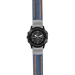 g.tbv.st23 Main Blue & Orange StrapsCo Heavy Duty Mens Leather Watch Band Strap 22mm