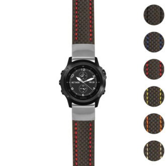 g.tbv.st25 Gallery Black & Red StrapsCo Heavy Duty Carbon Fiber Watch Strap 22mm
