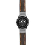 g.tbv.st25 Main Black & Orange StrapsCo Heavy Duty Carbon Fiber Watch Strap 22mm