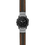 g.tch.st23 Main Black & Orange StrapsCo Heavy Duty Mens Leather Watch Band Strap 22mm