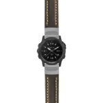 g.tch.st23 Main Black & White StrapsCo Heavy Duty Mens Leather Watch Band Strap 22mm
