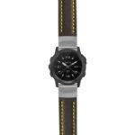 g.tch.st23 Main Black & Yellow StrapsCo Heavy Duty Mens Leather Watch Band Strap 22mm