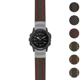 g.tch.st25 Gallery Black & Red StrapsCo Heavy Duty Carbon Fiber Watch Strap 22mm
