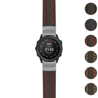 g.td.st25 Gallery Black & Red StrapsCo Heavy Duty Carbon Fiber Watch Strap 22mm