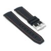 ms1.1.12 Angle Black & Orange StrapsCo Fitted Stitched Rubber Strap For Omega X Swatch Moonswatch