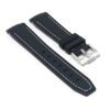 ms1.1.22 Angle Black & White StrapsCo Fitted Stitched Rubber Strap For Omega X Swatch Moonswatch