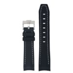 ms1.1.22 Main Black & White StrapsCo Fitted Stitched Rubber Strap For Omega X Swatch Moonswatch