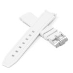 ms1.22 Cross White StrapsCo Fitted Stitched Rubber Strap For Omega X Swatch Moonswatch