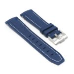 ms1.5 Angle Navy Blue StrapsCo Fitted Stitched Rubber Strap For Omega X Swatch Moonswatch