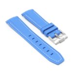 ms1.5b Angle Azure Blue StrapsCo Fitted Stitched Rubber Strap For Omega X Swatch Moonswatch