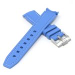 ms1.5b Cross Azure Blue StrapsCo Fitted Stitched Rubber Strap For Omega X Swatch Moonswatch