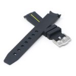 ms2.1.10 Cross Black & Yellow StrapsCo Fitted Smooth Rubber Strap For Omega X Swatch Moonswatch