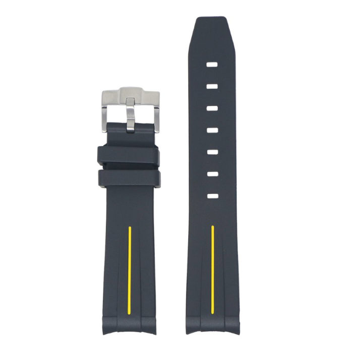 ms2.1.10 Up Black & Yellow StrapsCo Fitted Smooth Rubber Strap For Omega X Swatch Moonswatch