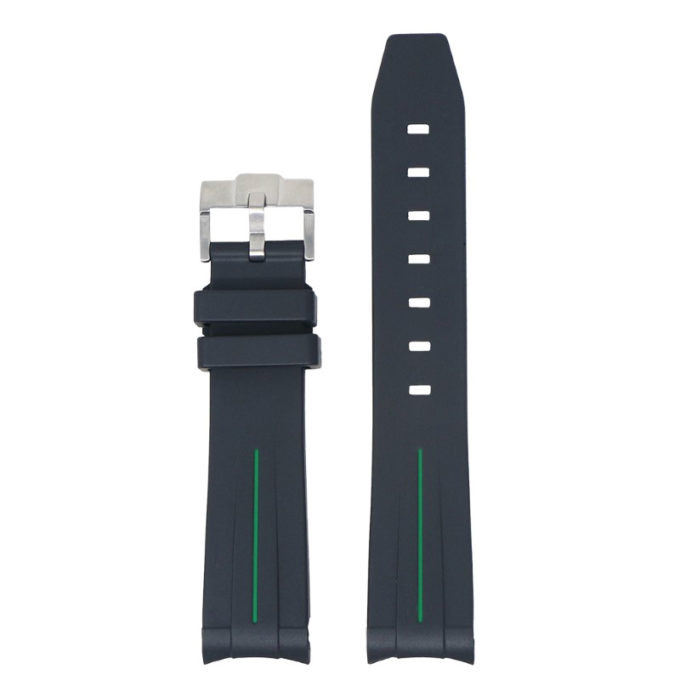 ms2.1.11 Up Black & Green StrapsCo Fitted Smooth Rubber Strap For Omega X Swatch Moonswatch