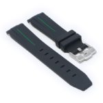 ms2.1.11 angle Black & Green StrapsCo Fitted Smooth Rubber Strap For Omega X Swatch Moonswatch