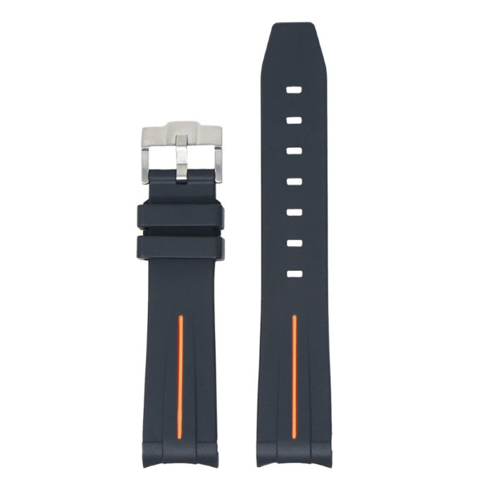 ms2.1.12 Up Black & Orange StrapsCo Fitted Smooth Rubber Strap For Omega X Swatch Moonswatch